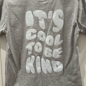 Gray T-Shirt with White Graphic Text